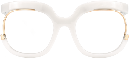 Fredia - Square White Eyeglasses