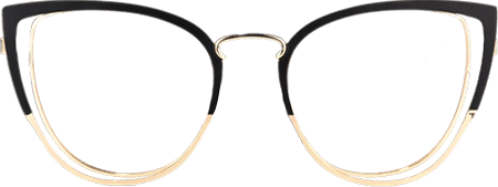 Harvey Cateye Eyeglasses with Black-Clear Two-Tone Frame