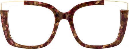 Dortch Square Dark Red-Floral Frames Glasses for Women