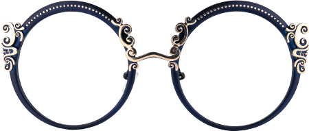 Norene - Round Blue Eyeglasses