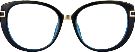 Bessie - Oval Dark/Blue Eyeglasses