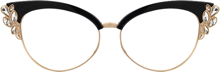 Portia - Stylish Black Browline Glasses