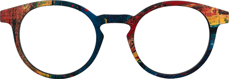 趣味 STREET Street-Artist Round Blue-Red Glasses | Zeelool Glasses