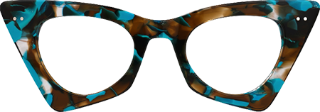 Gretchen - Geometric Brown/Blue Eyeglasses