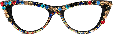 Cathleen - Cat Eye Black Glitter Eyeglasses