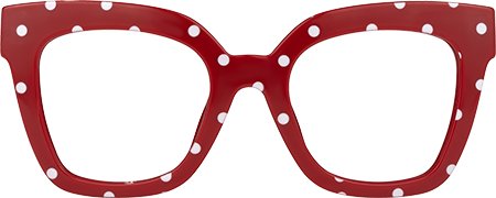 Naila - Square Red Eyeglasses