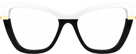Lunsford - Cat Eye White/Black Two-tone Eyeglasses
