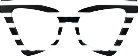 Raphael - Butterfly White/Black Pattern Eyeglasses