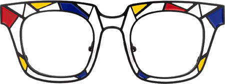 Mondrian - Square Black Eyeglasses