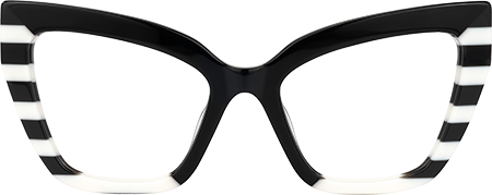 Abby - Cat Eye Black/White Eyeglasses