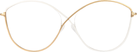 Iliana - Butterfly White/Gold Eyeglasses