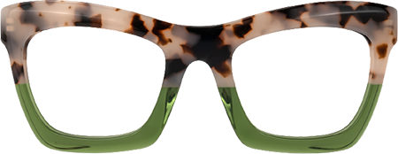Sienna - Rectangle Tortoise/Green Eyeglasses