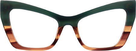 Bader - Cat Eye Green/Brown Two-tone Eyeglasses