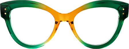 Rosalee Cateye Green-Orange Glasses | Zeelool Glasses