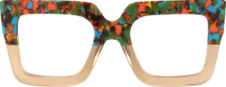 Charisse - Square Two-tone Floral Eyeglasses