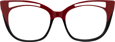 Edythe - Cat Eye Red/Black Eyeglasses