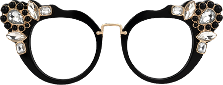 Rosamund - Cat Eye Glitter Black Eyeglasses