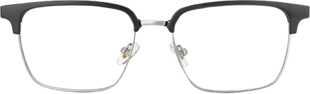 Adjustable Nose Pads Booker Eyeglasses, Booker Black-Silver