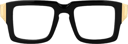 Emanita - Rectangle Black Eyeglasses