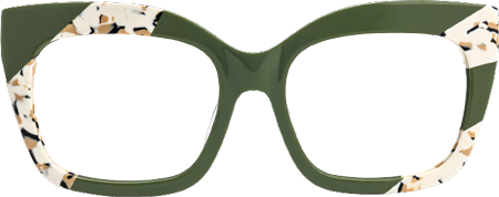 Terrie - Square Dark/Green Eyeglasses