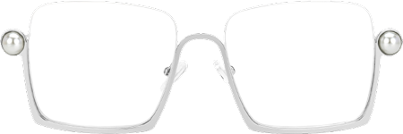 Fenella - Square Silver Eyeglasses