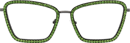 Feodora - Rectangle Green Eyeglasses