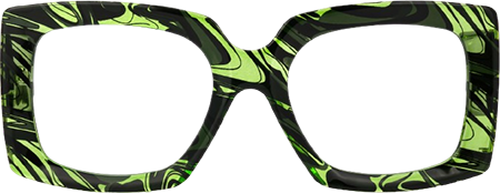 Borislav - Rectangle Green/Pattern Eyeglasses