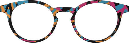 Minnie - Funky Artsy Multicolored Oval Eyeglasses | Vooglam