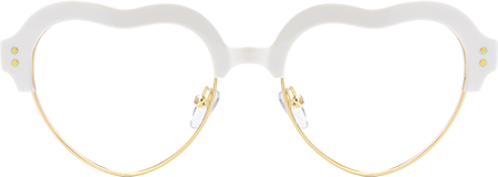 Hannah - Heart White Eyeglasses