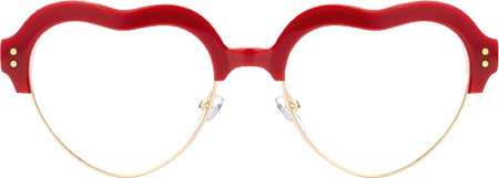 Hannah - Heart Red Eyeglasses