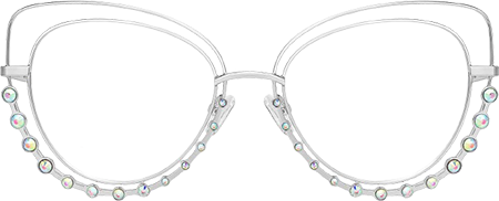 Odilia - Cat Eye Silver Eyeglasses