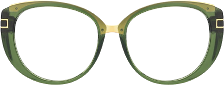 Bessie - Oval Green Eyeglasses