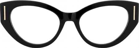Sadah - Retro Black Cat-Eye Glasses Houndstooth Arms