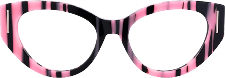 Sadah - Unique Pink-Zebra Pattern Cat Eye Glasses