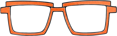 Zephyr Orange Glasses in Cyberpunk Style Eyeglasses