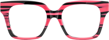 Trendy Square Glasses With Black Pink Matched