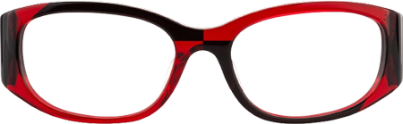 Claire - Rectangle Black/Red Eyeglasses