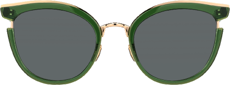 Retro Classic Hunter Green Sunglasses Cat Eye Shape