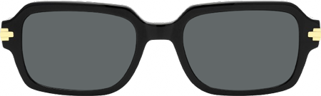 Zephyr - Rectangle Black Sunglasses