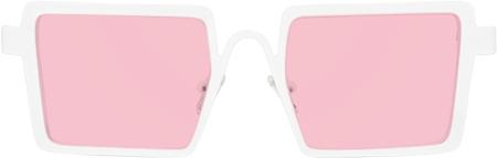 Cairbre - Rectangle White Sunglasses
