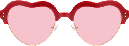 Hannah - Heart Red Sunglasses