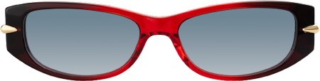 Erica - Rectangle Red Sunglasses