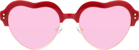 Hannah - Heart Red Sunglasses