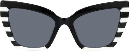 Abby - Cat Eye Black/White Sunglasses