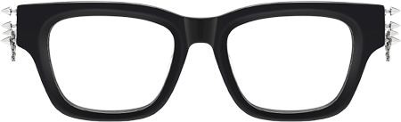 Stud - Rectangle Black Eyeglasses