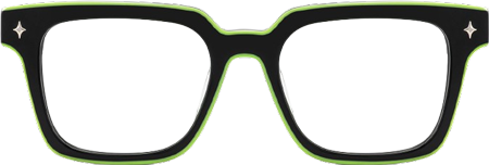 Fractal - Square Black Eyeglasses