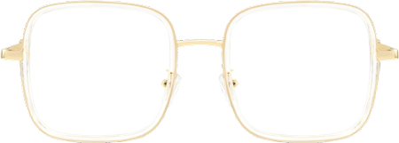 Jace - Clear Square Designer Glasses Gold Temples