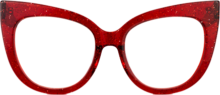 Carmine - Cat Eye Glitter Red Eyeglasses