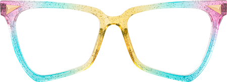 Unicorn - Glitter Rainbow Eyeglasses (Full Overlay Lens)